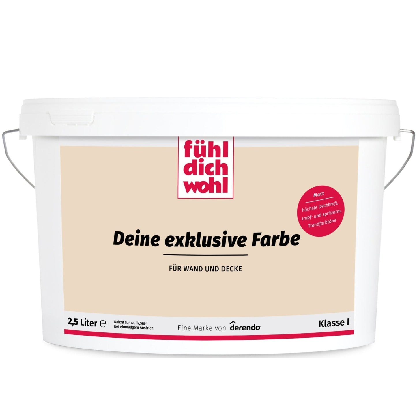 FÜHL DICH WOHL Wandfarbe Ahornholz in 2.5 Liter – Produktbild von Derendo