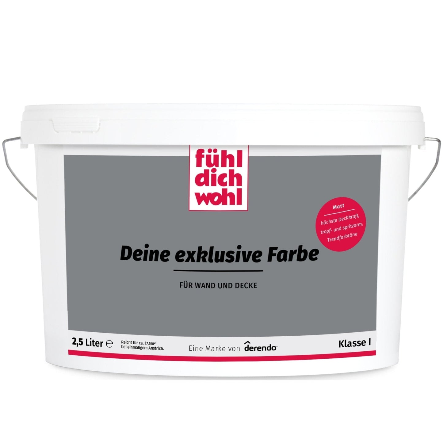 Fühl Dich Wohl Wandfarbe Asphaltgrau in 10 Liter – Produktbild von Derendo