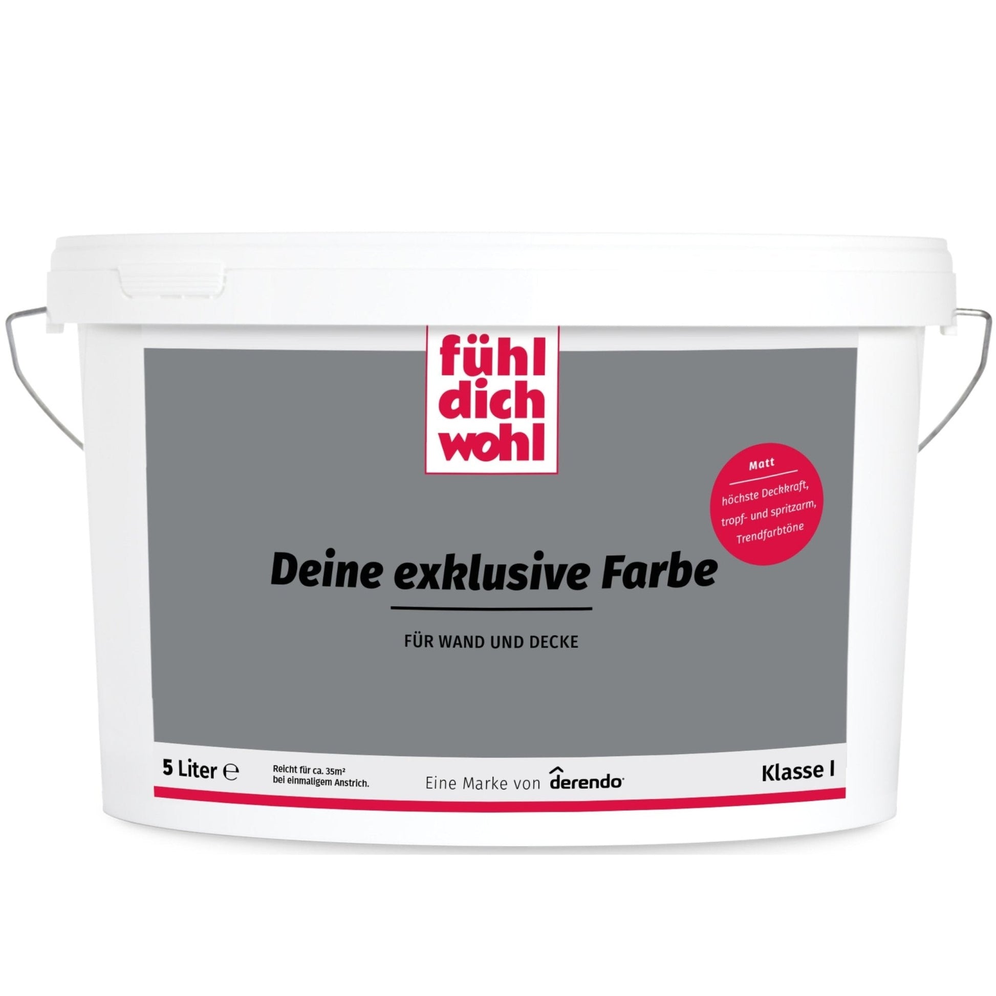 Fühl Dich Wohl Wandfarbe Asphaltgrau in 10 Liter – Produktbild von Derendo