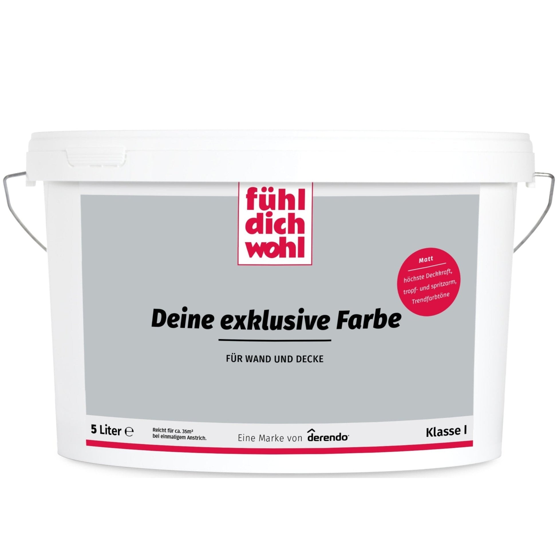 FÜHL DICH WOHL Wandfarbe Elefantengrau in 10 Liter – Produktbild von Derendo