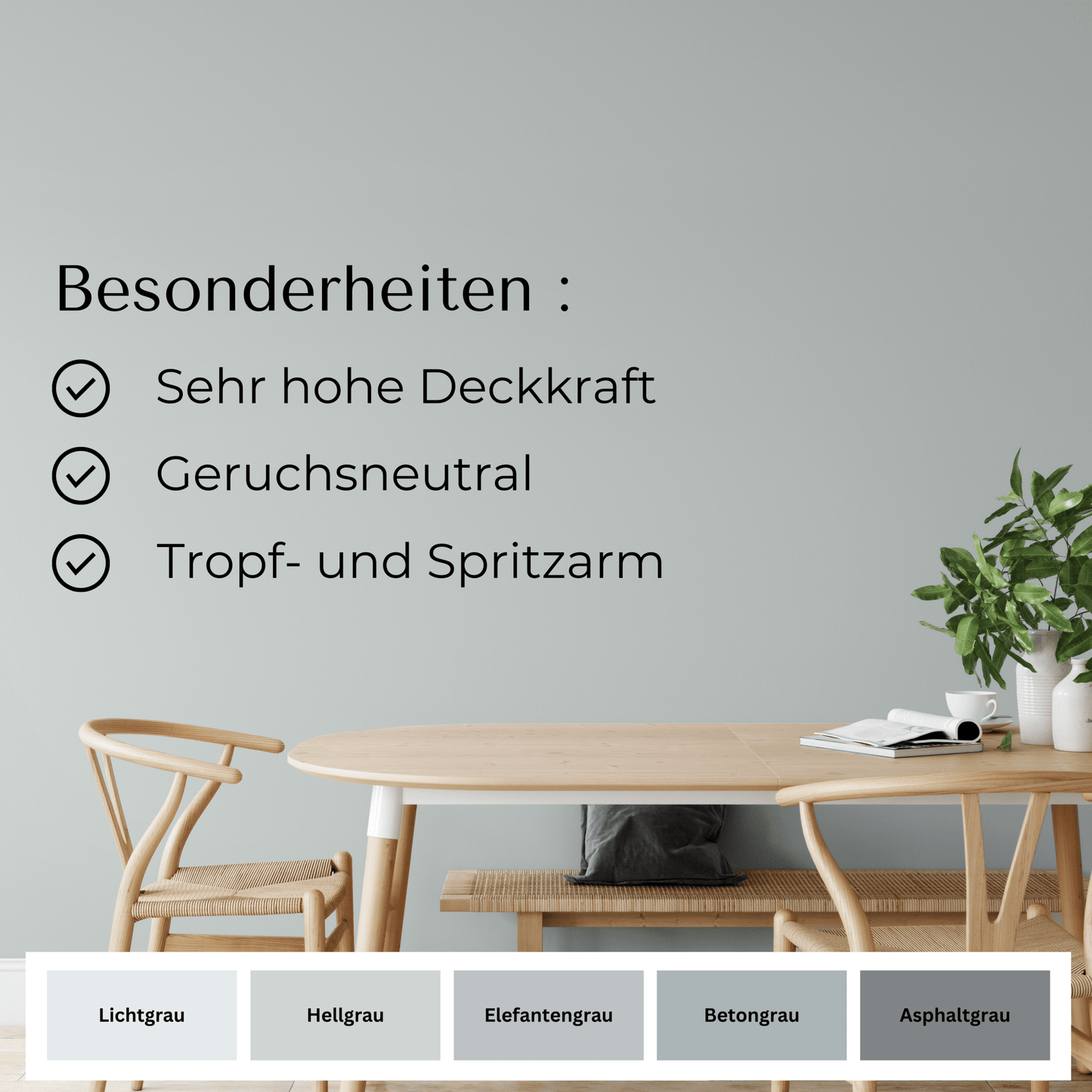Fühl Dich Wohl Wandfarbe Hellgrau in 2.5 Liter – Produktbild von Derendo