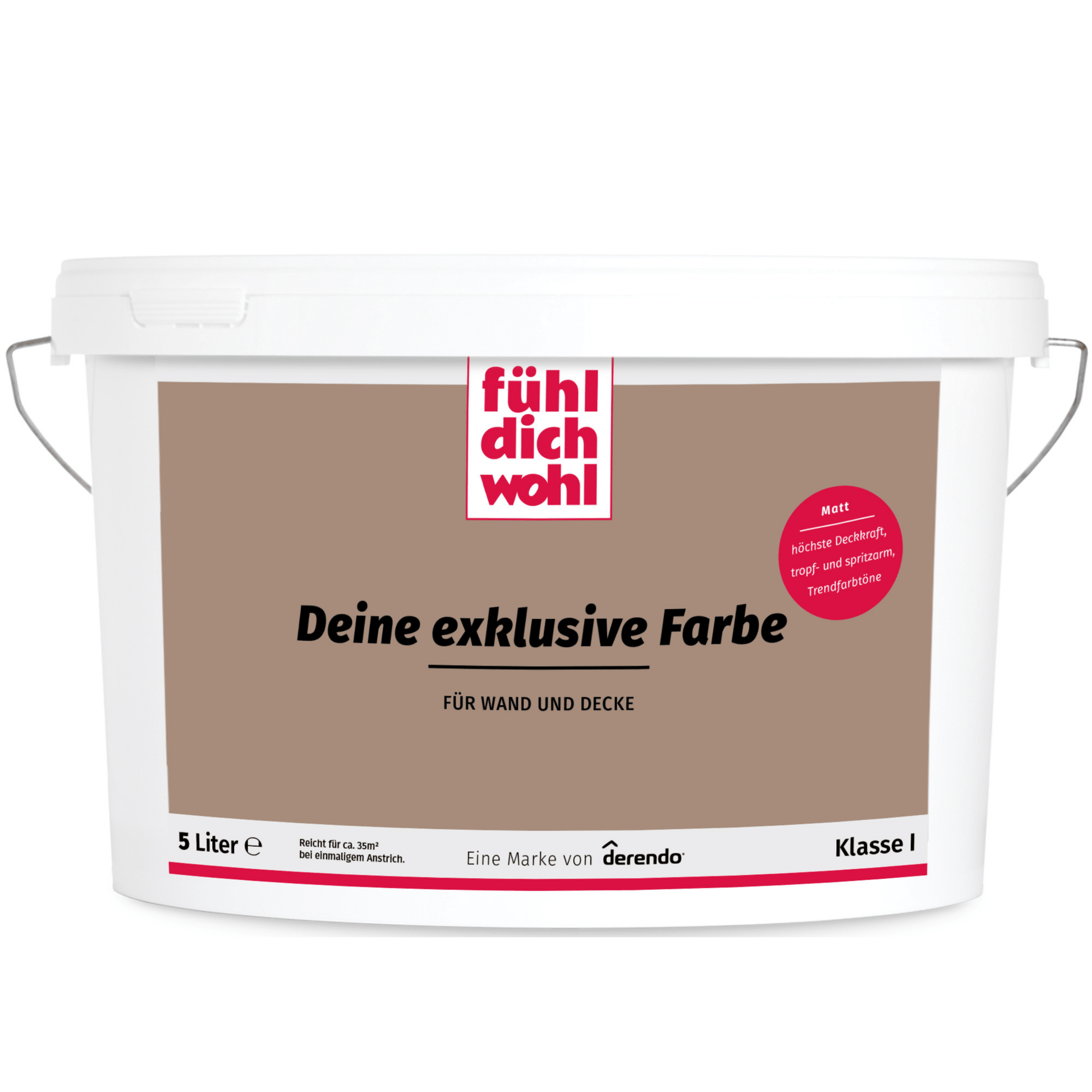 Fühl Dich Wohl Wandfarbe Mokkabraun in 10 Liter – Produktbild von Derendo