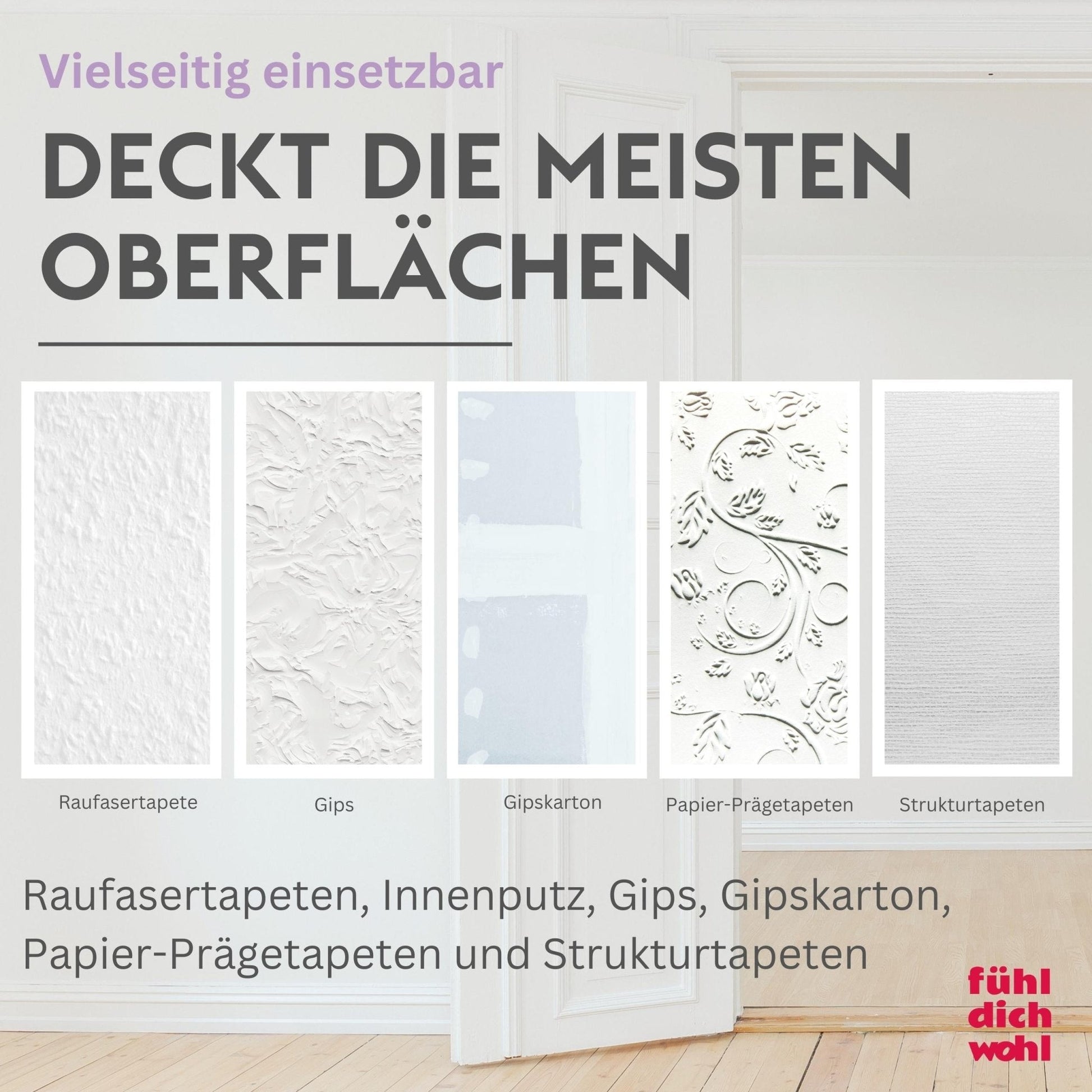 Fühl Dich Wohl Wandfarbe Reinweiss ULTRA Deckkraft - Unsere Beste - in 10 Liter – Produktbild von Derendo