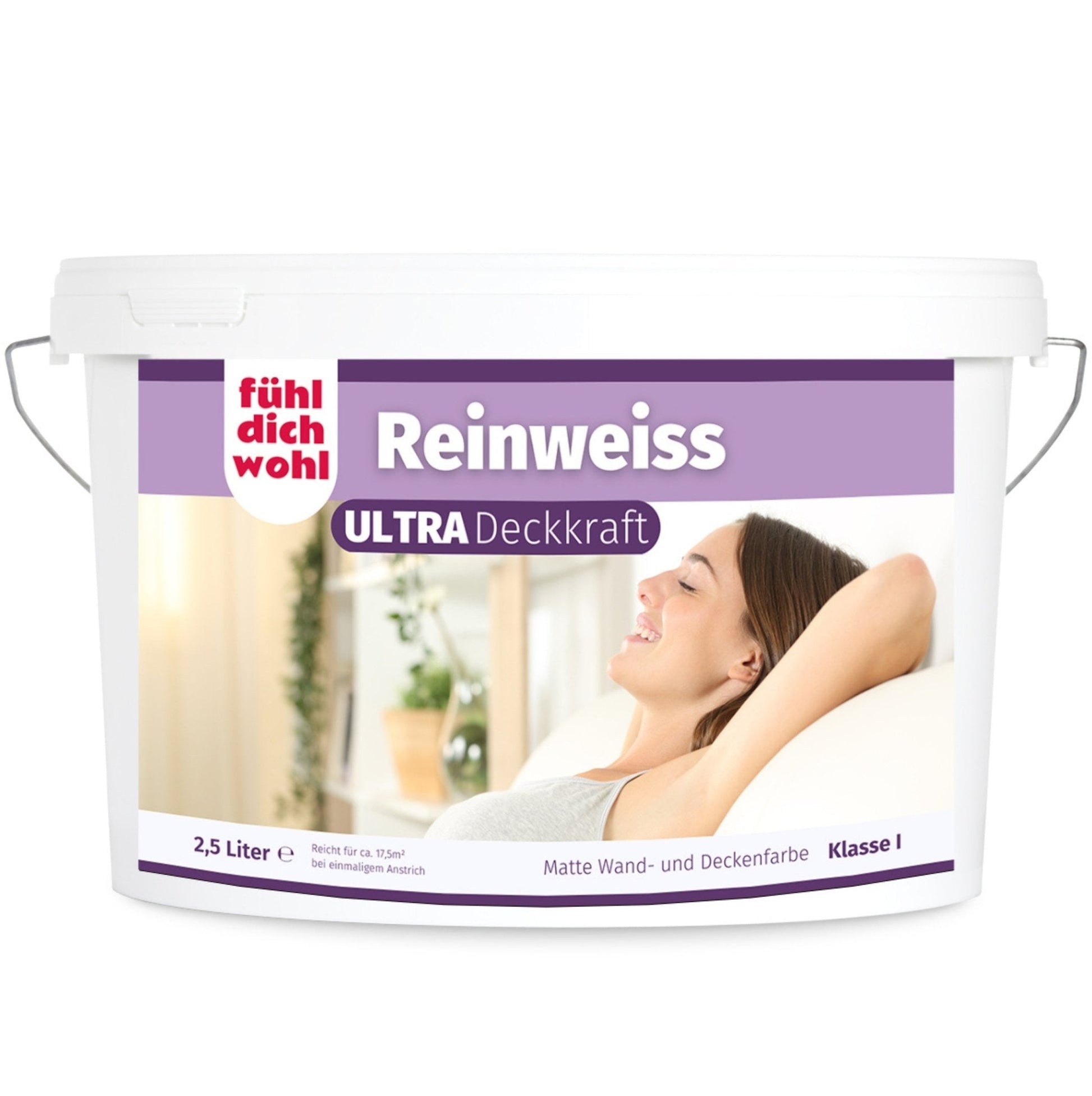 Fühl Dich Wohl Wandfarbe Reinweiss ULTRA Deckkraft - Unsere Beste - in 10 Liter – Produktbild von Derendo