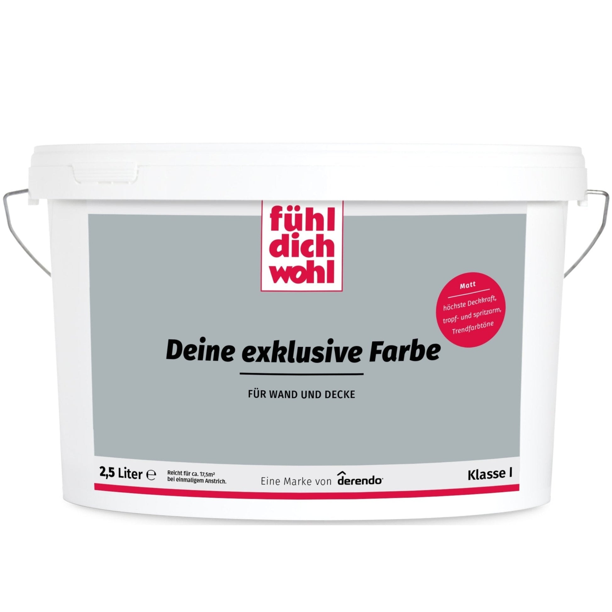 FÜHL DICH WOHL Wandfarbe Betongrau - 4251604910974 - Derendo