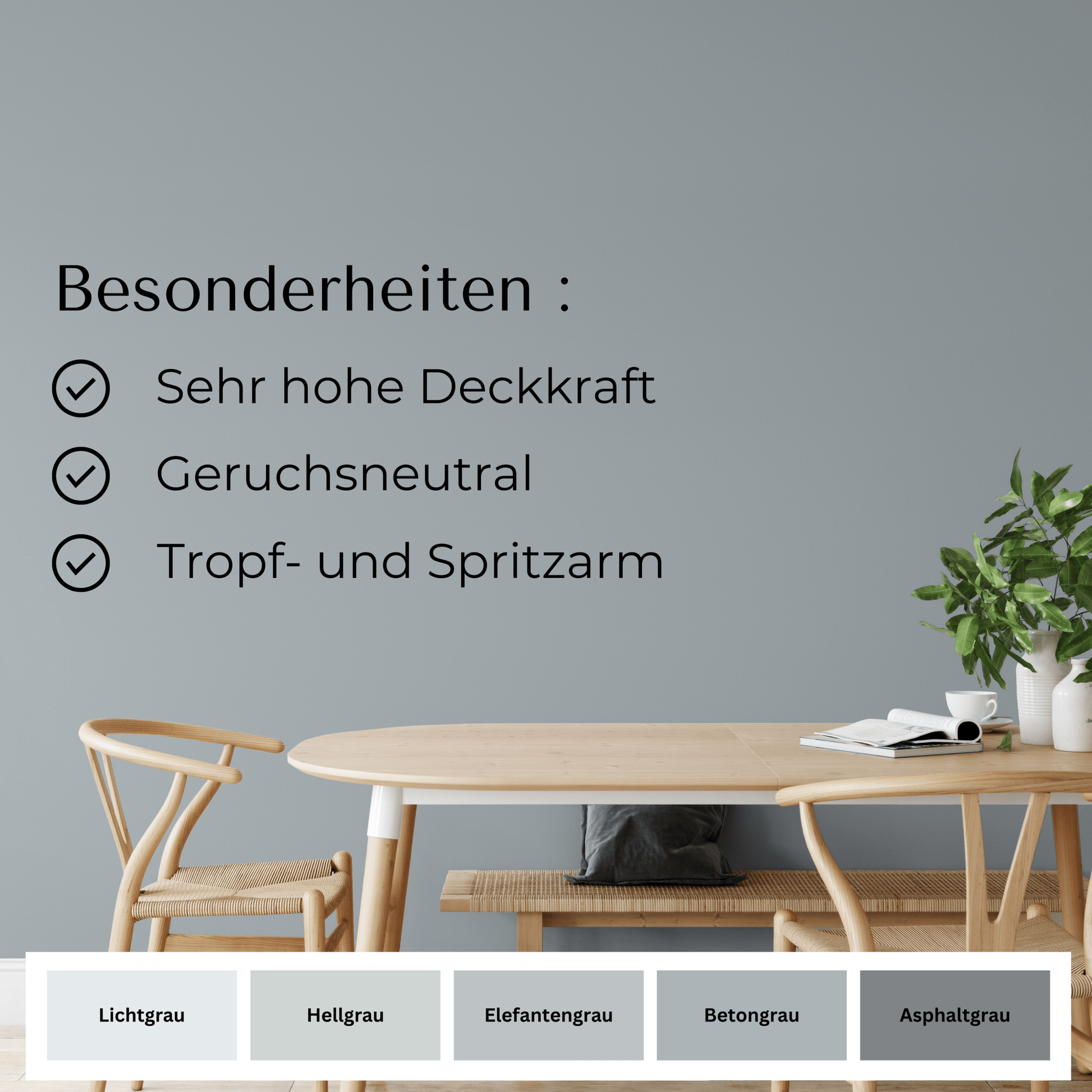FÜHL DICH WOHL Wandfarbe Betongrau - 4251604910967 - Derendo