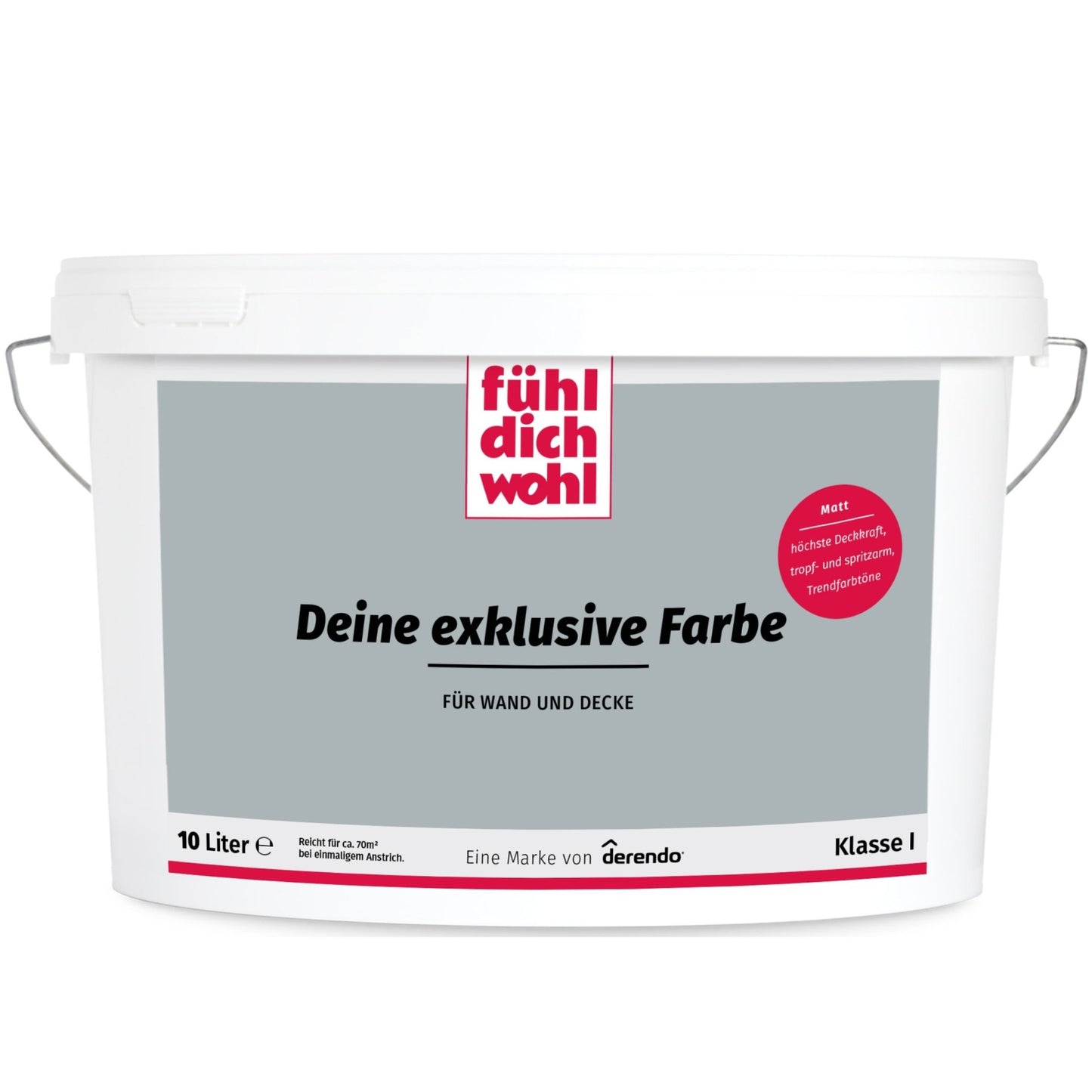 FÜHL DICH WOHL Wandfarbe Betongrau - 4251604910967 - Derendo