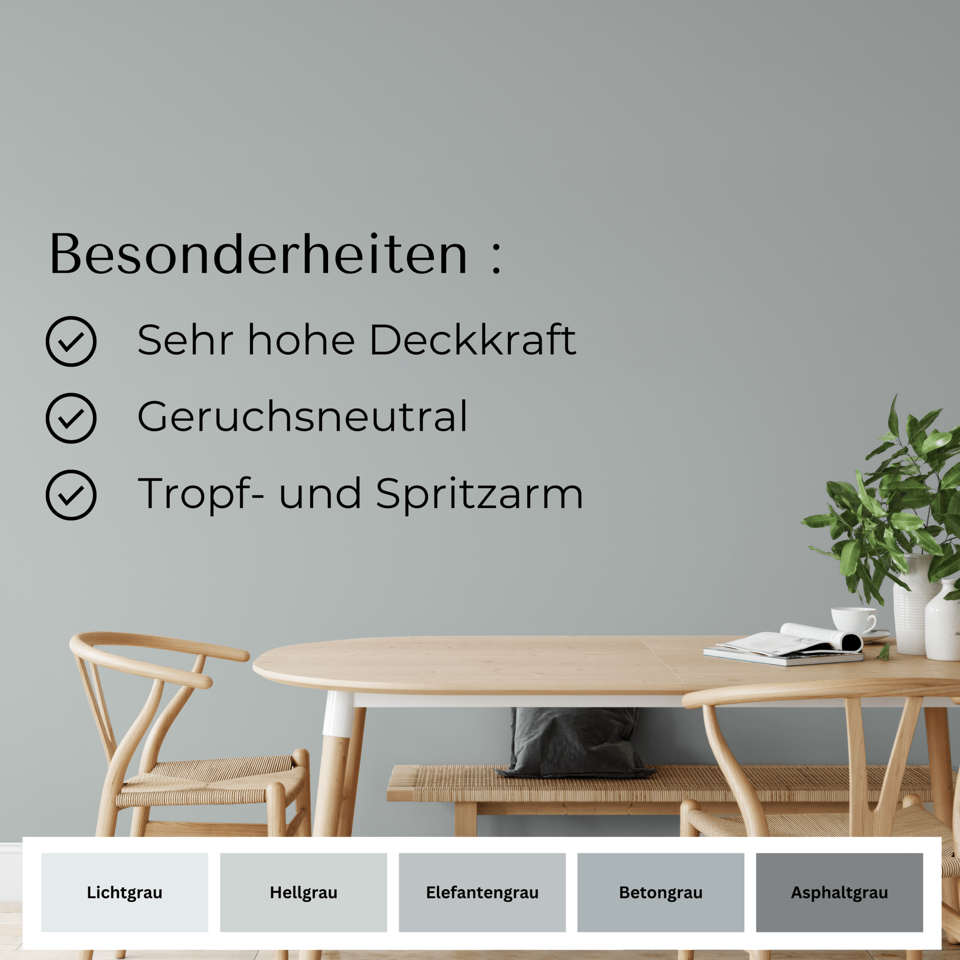 FÜHL DICH WOHL Wandfarbe Elefantengrau - 4251604910998 - Derendo