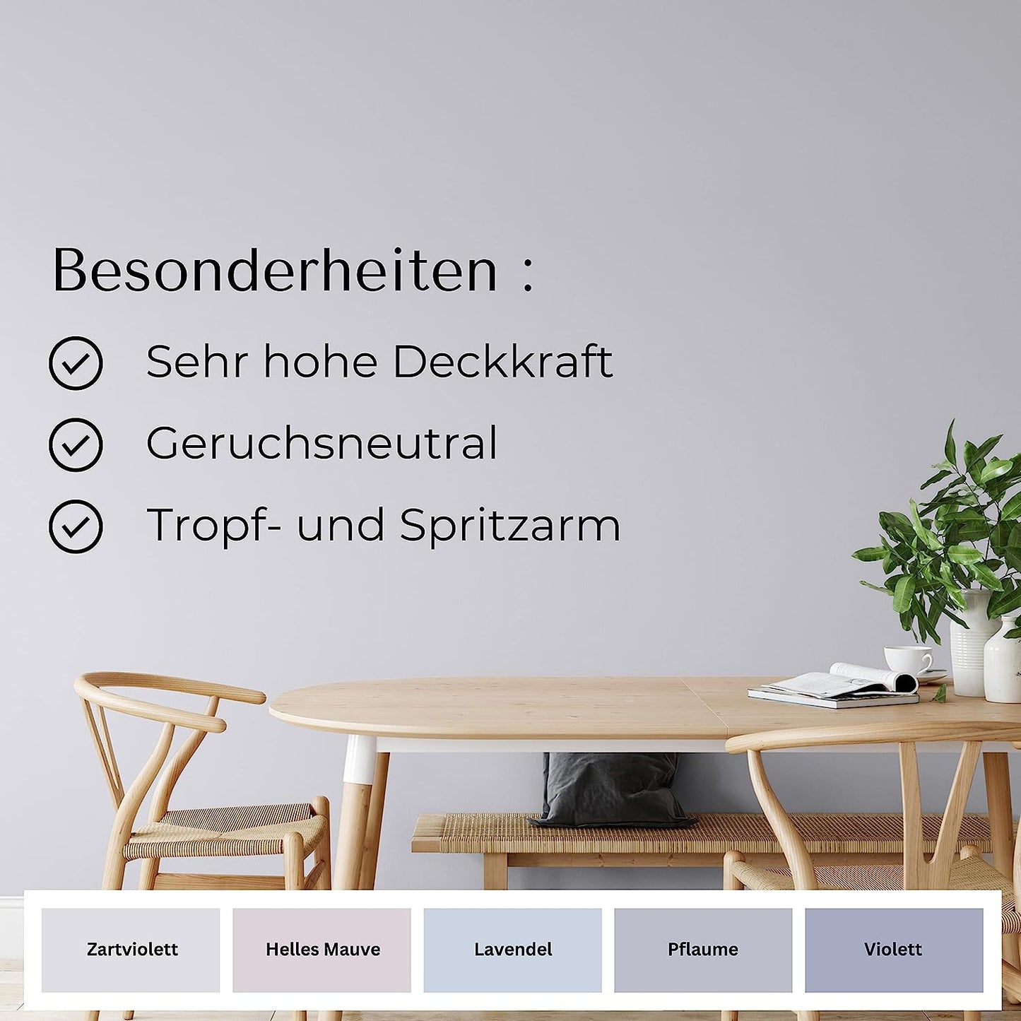 FühlFühl Dich Wohl Wandfarbe Farbton Zartviolett - 4251604920492 - Derendo