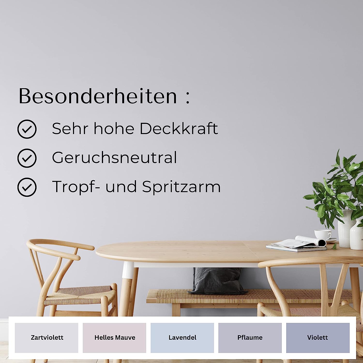 FühlFühl Dich Wohl Wandfarbe Farbton Zartviolett - 4251604920492 - Derendo