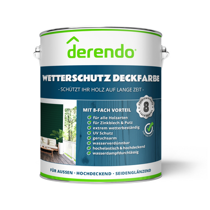 Derendo Wetterschutz Holzfarbe moosgrün RAL 6005
