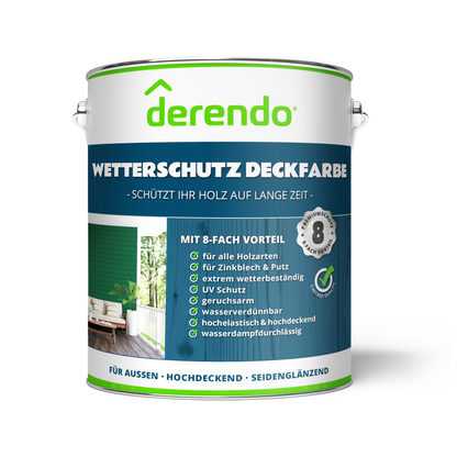 Kopie von Derendo Wetterschutz Holzfarbe signalgrün RAL 6032