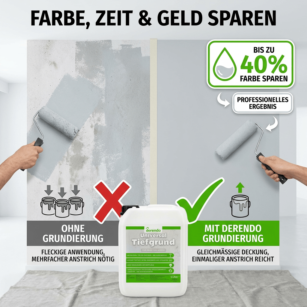 Universal Tiefgrund 5l Grundierung für innen- und außen Reichweite ca. 150–200 ml/m² in 5 Liter – Produktbild von Derendo