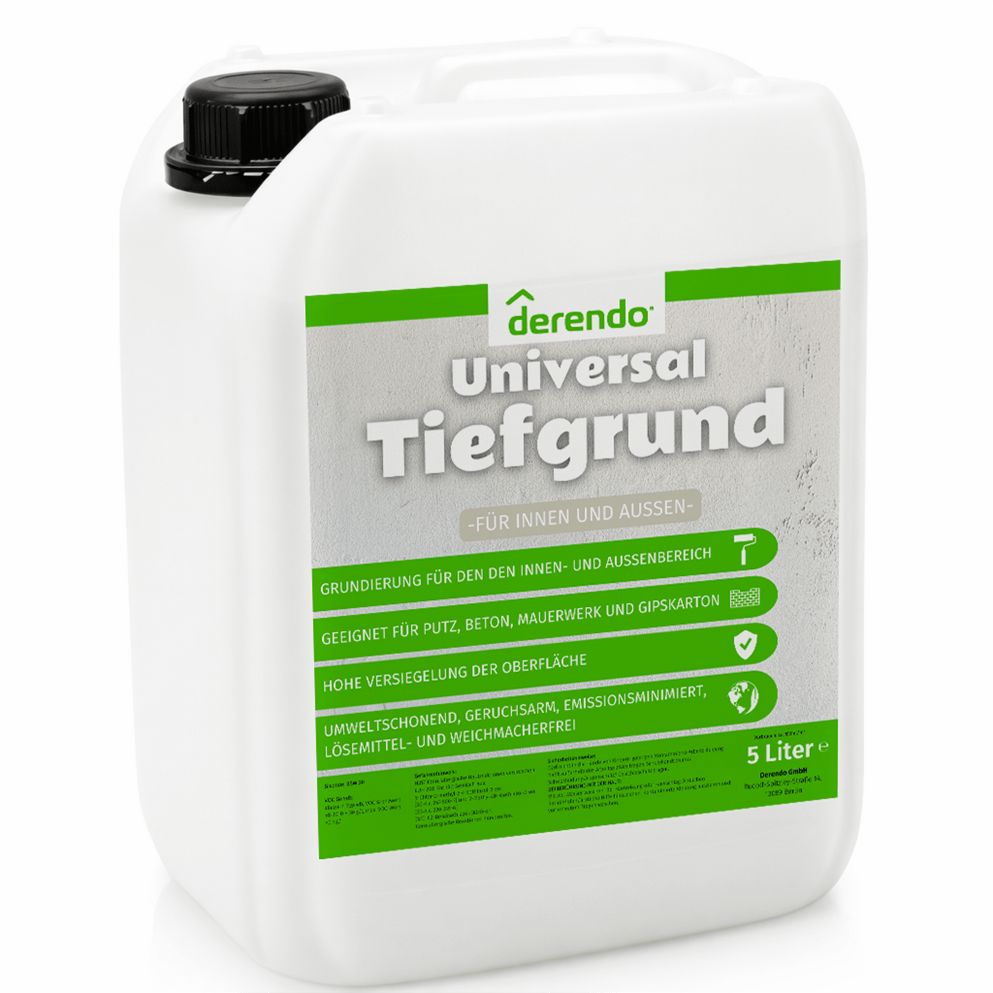 Universal Tiefgrund 5l Grundierung für innen - und außen Reichweite ca. 150–200 ml/m² in – Produktbild von Derendo