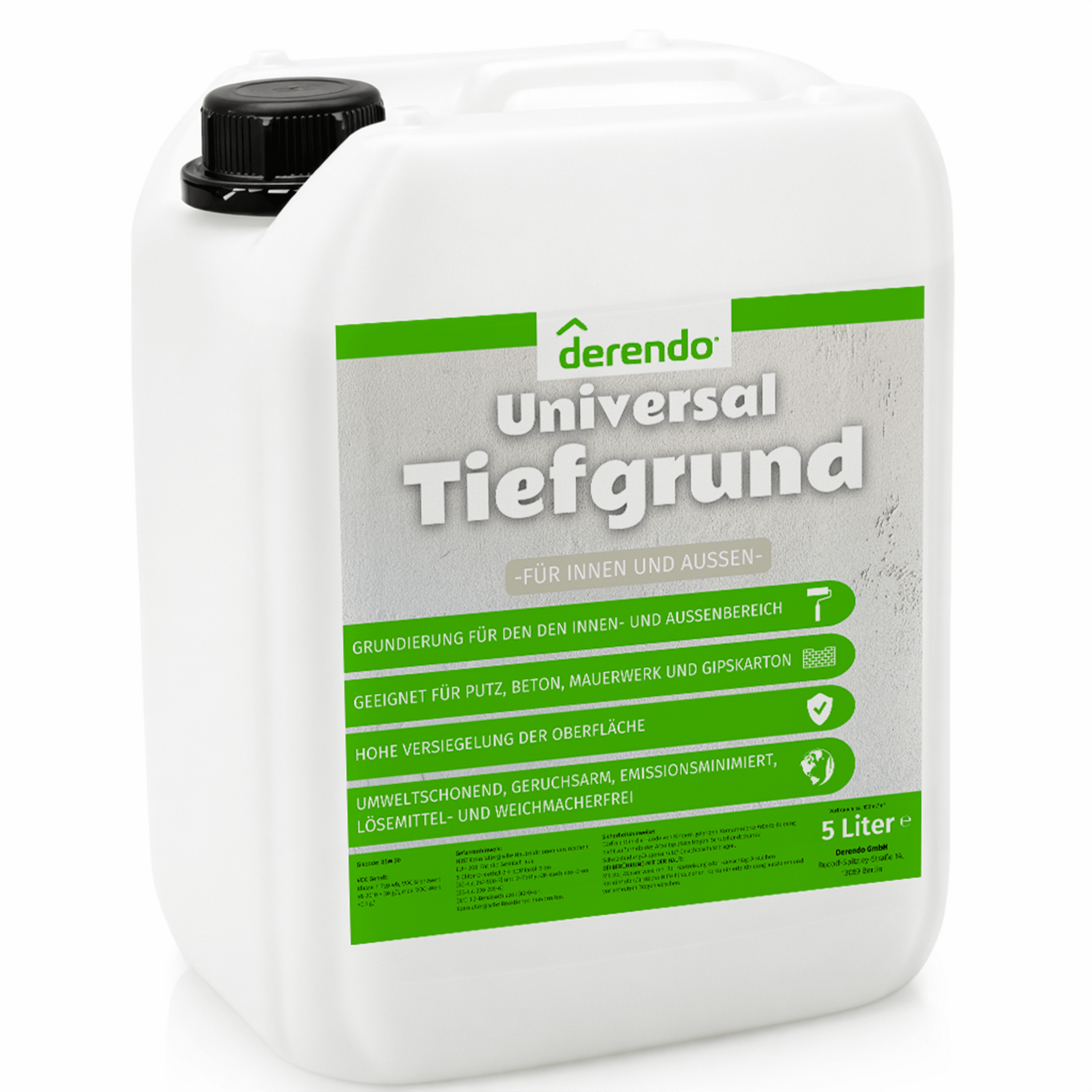 Universal Tiefgrund 5l Grundierung für innen - und außen Reichweite ca. 150–200 ml/m² in – Produktbild von Derendo