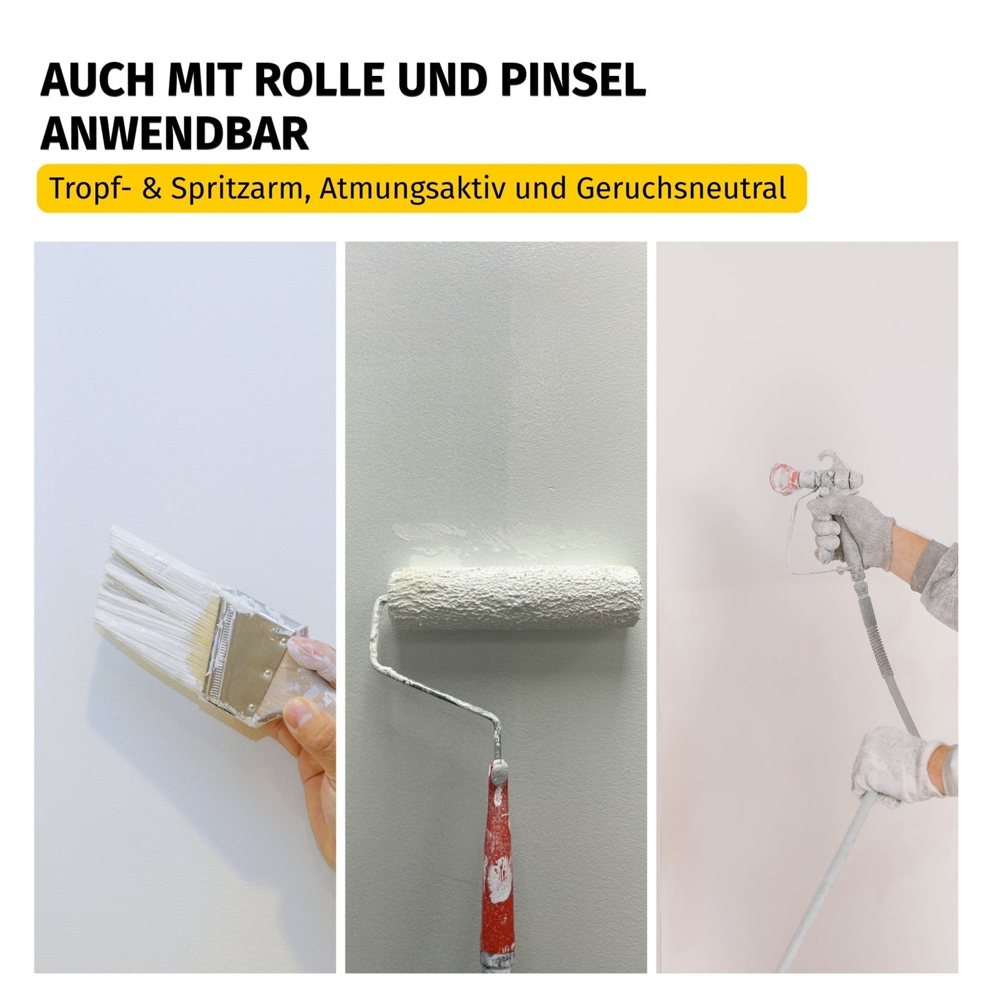 Wandfarbe Weiß für Airlessgerät – Direkt spritzfähig ohne Verdünnen in 2.5l – Produktbild von Derendo