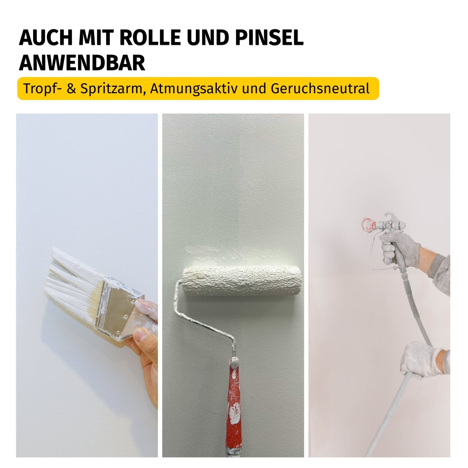 Wandfarbe Weiß für Airlessgerät – Direkt spritzfähig ohne Verdünnen in 2.5l – Produktbild von Derendo