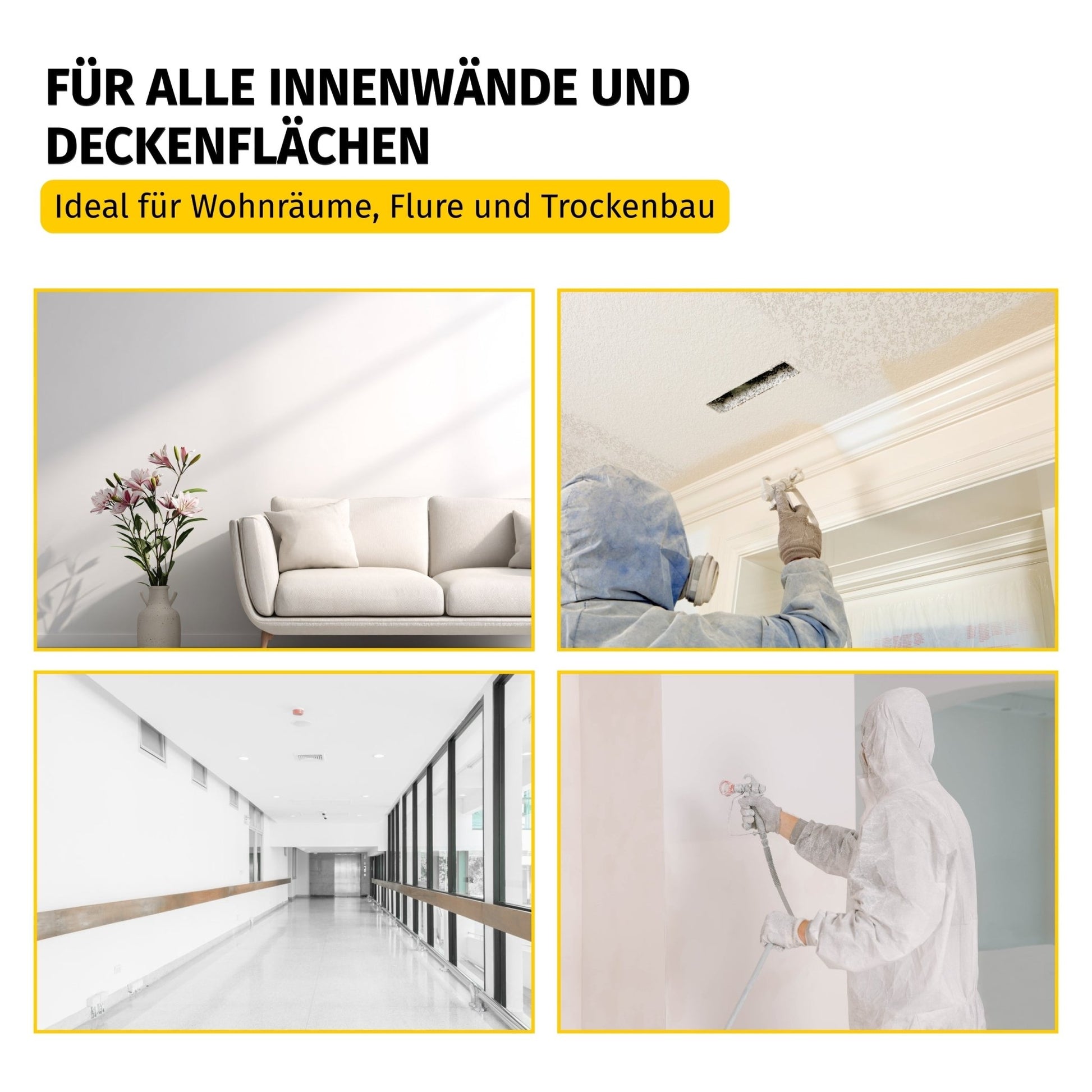 Wandfarbe Weiß für Airlessgerät – Direkt spritzfähig ohne Verdünnen in 2.5l – Produktbild von Derendo