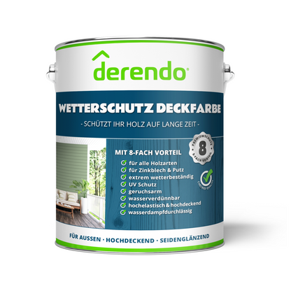 Derendo Wetterschutz Holzfarbe weißgrün RAL 6019